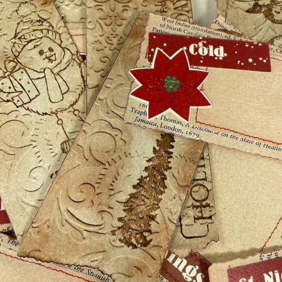 Christmas Ephemera Note Cards Junk Journal Strips  Embellishments 55 Pc mq - Picture 4 of 4